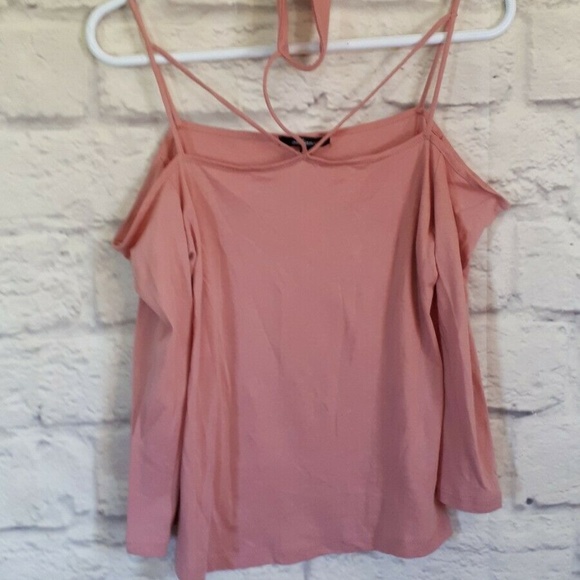 New Ambiance Coral Pink Spaghetti Strap Top Tank - Picture 1 of 6